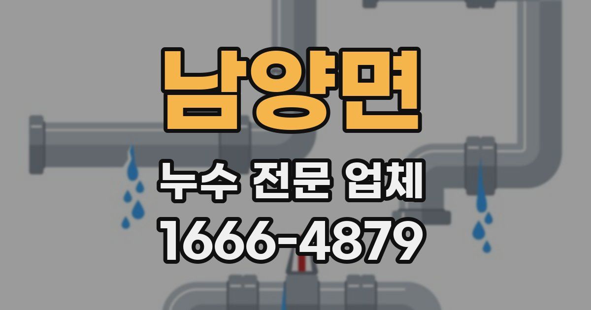 남양면 누수 전문 업체