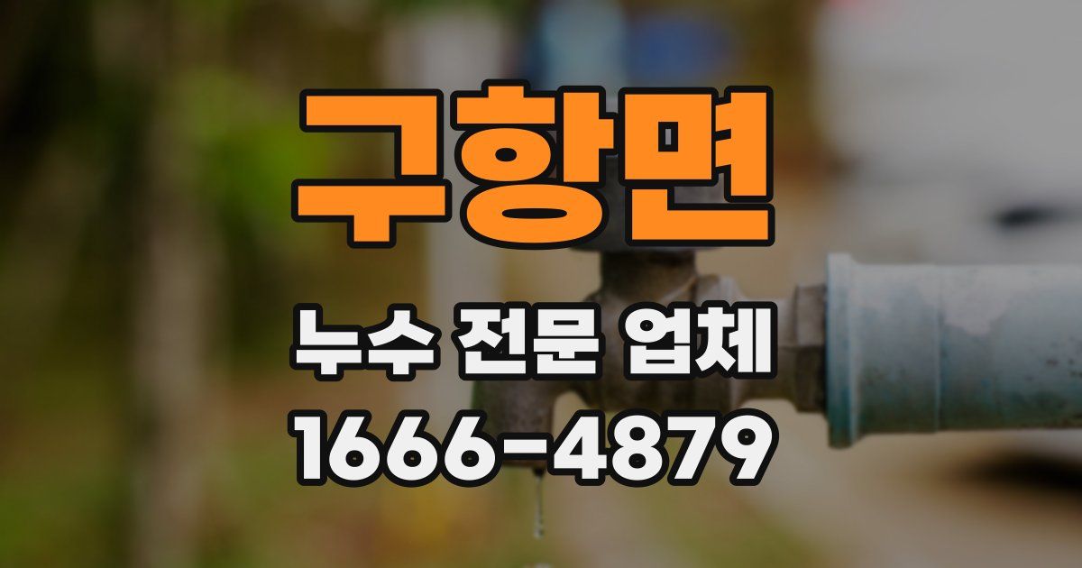 구항면 누수 전문 업체