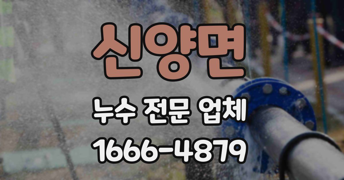 신양면 누수 전문 업체