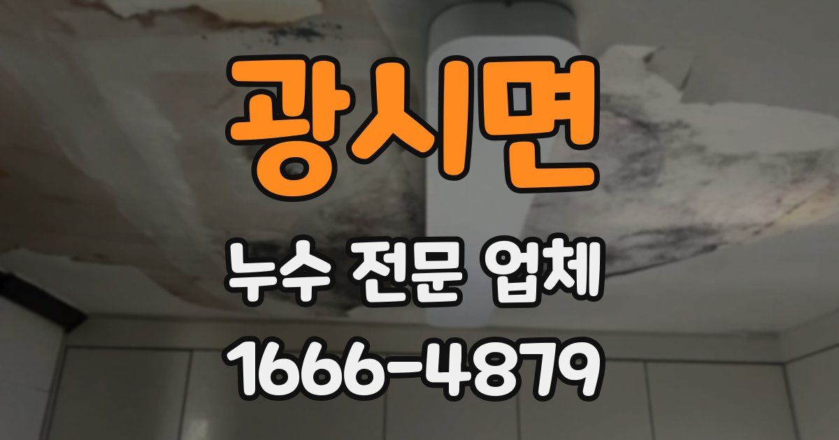 광시면 누수 전문 업체