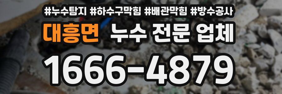 대흥면 누수 전문 업체