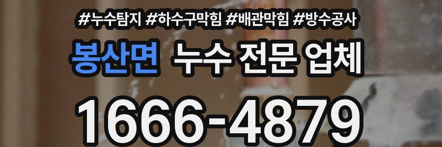 봉산면 누수 전문 업체