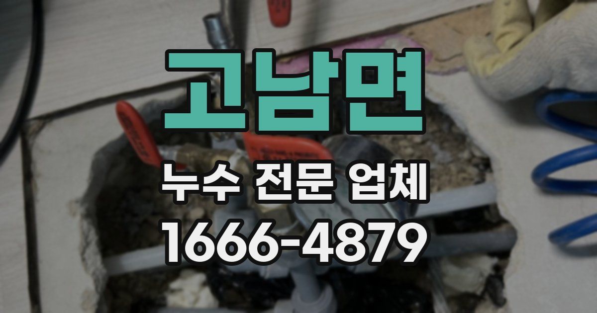 고남면 누수 전문 업체