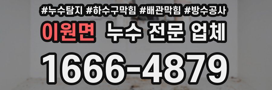 이원면 누수 전문 업체
