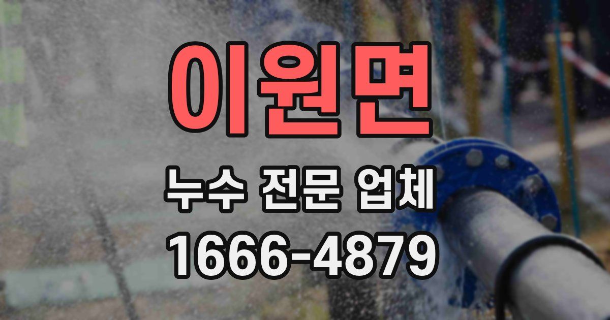 이원면 누수 전문 업체