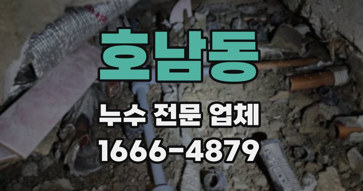 호남동 누수 전문 업체