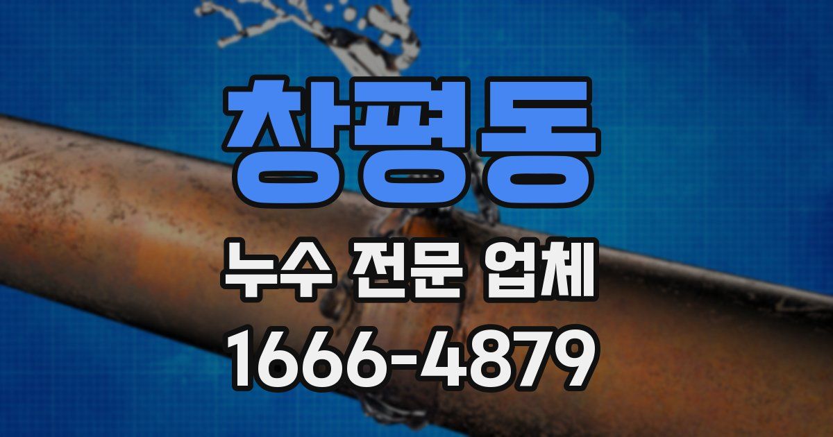 창평동 누수 전문 업체
