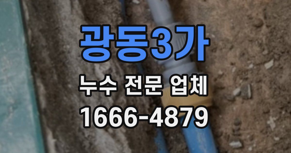 광동3가 누수 전문 업체