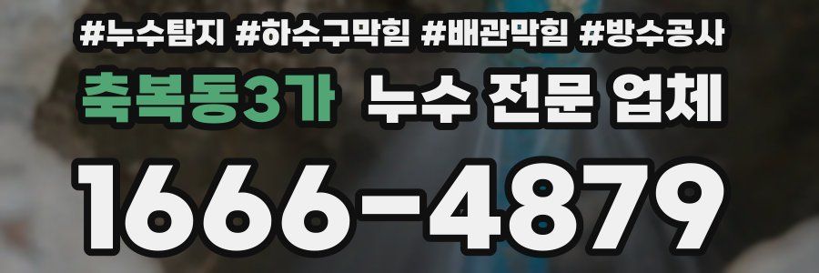 축복동3가 누수 전문 업체