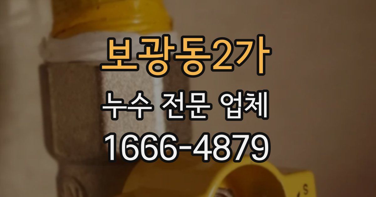 보광동2가 누수 전문 업체