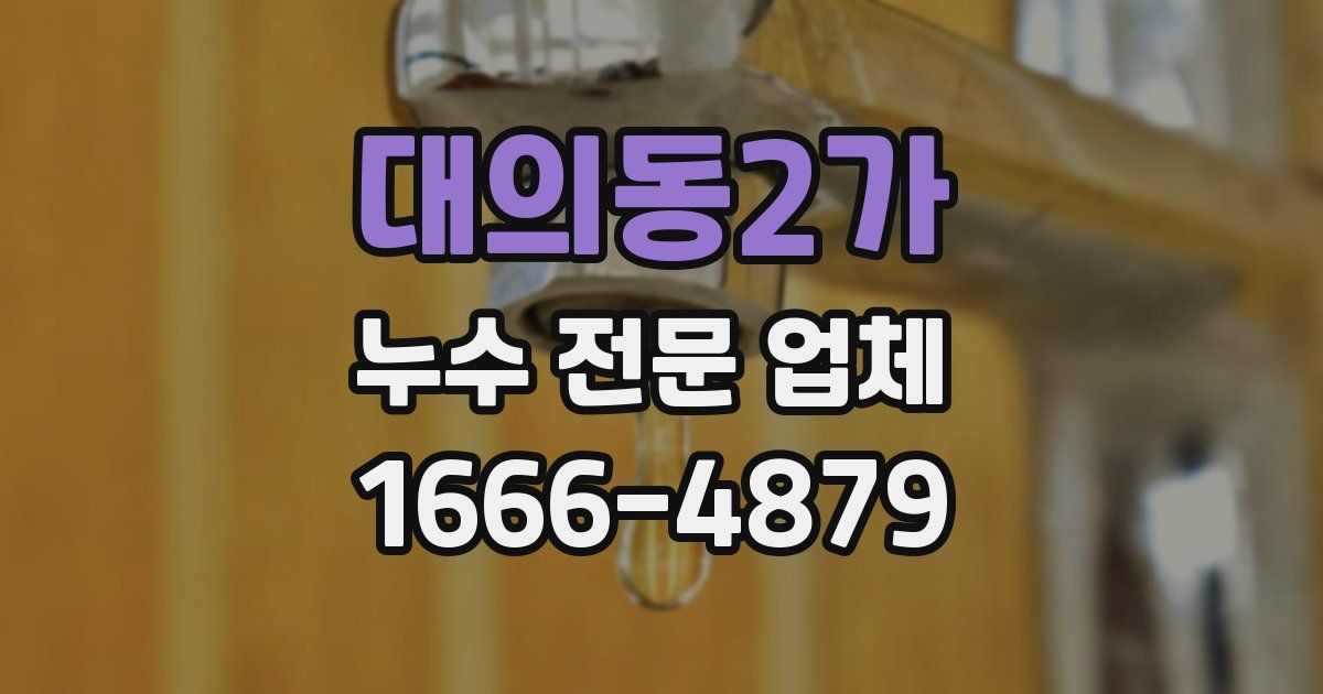 대의동2가 누수 전문 업체