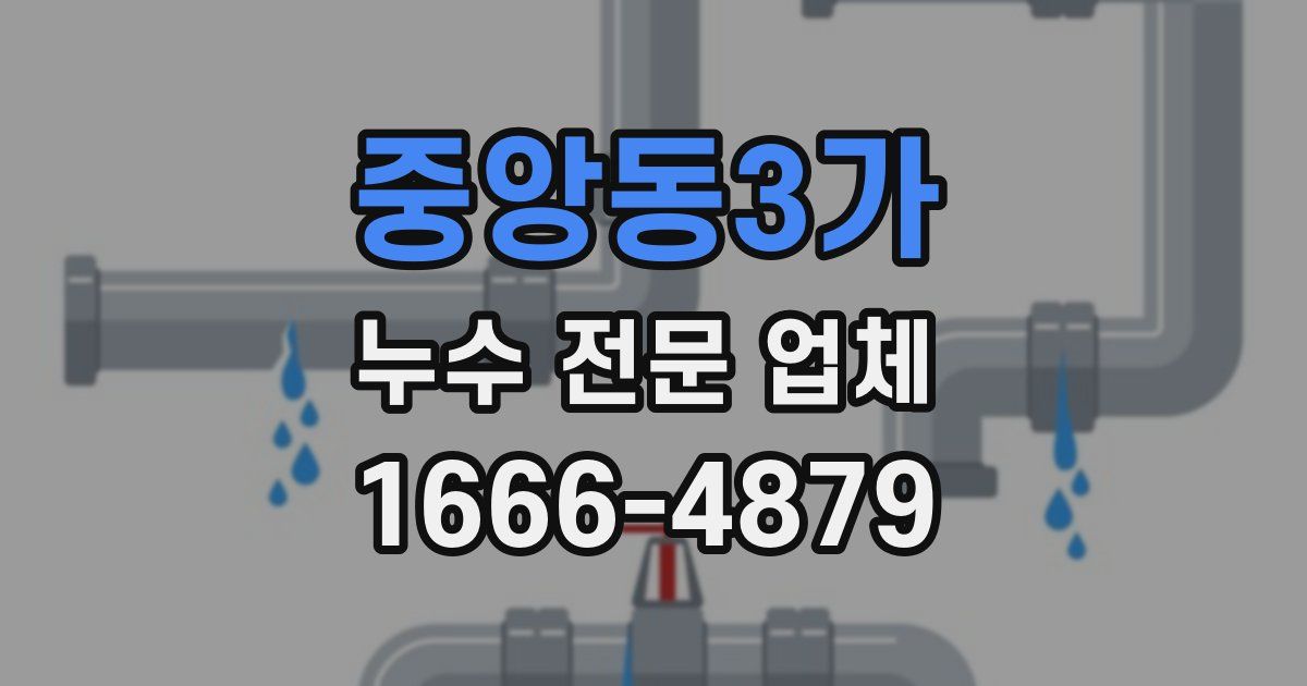 중앙동3가 누수 전문 업체