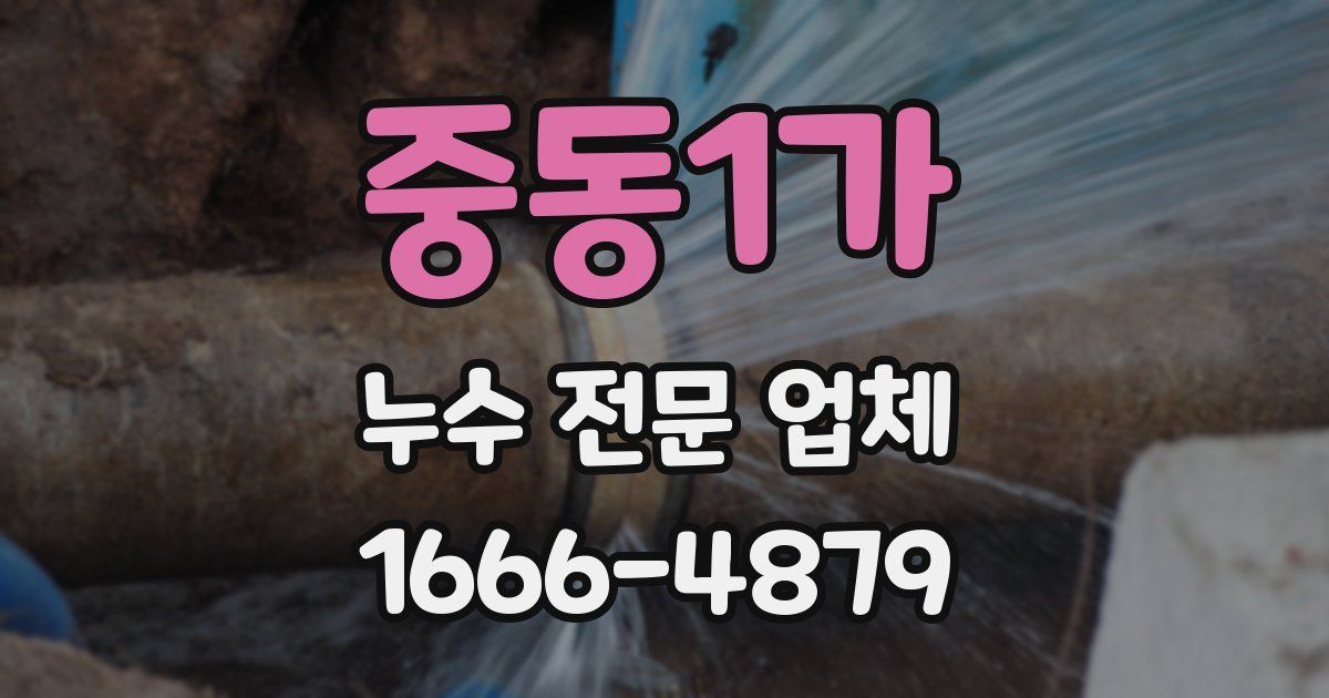 중동1가 누수 전문 업체