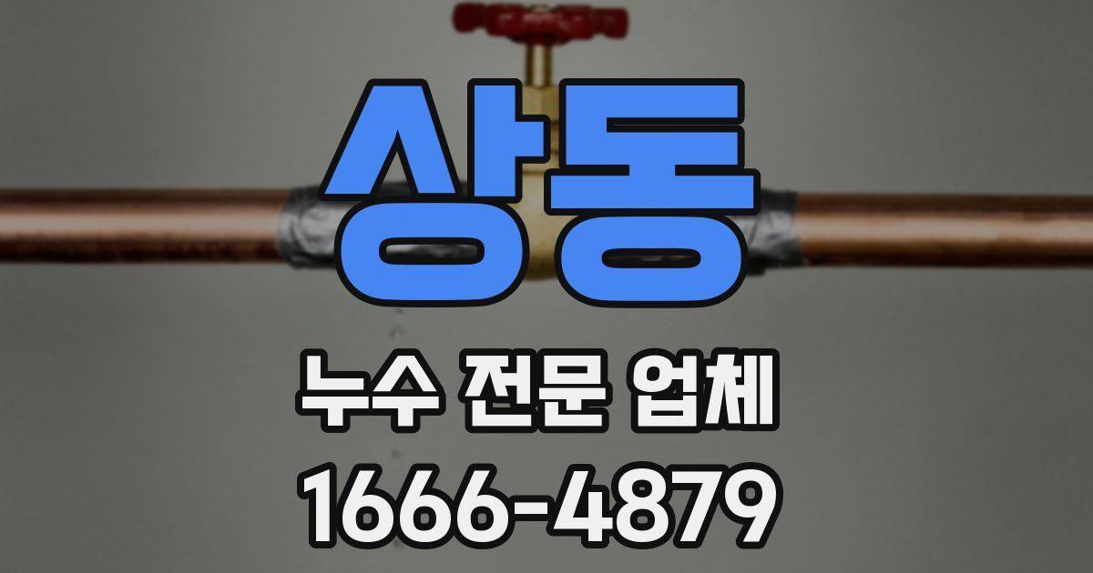 상동 누수 전문 업체