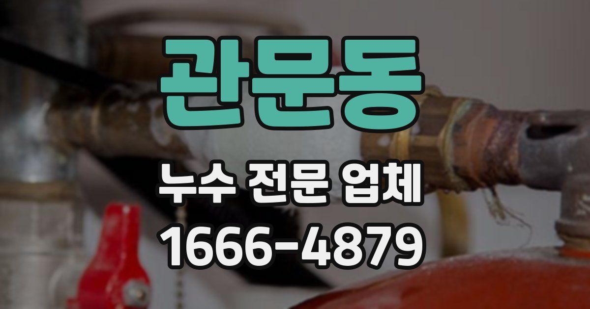 관문동 누수 전문 업체