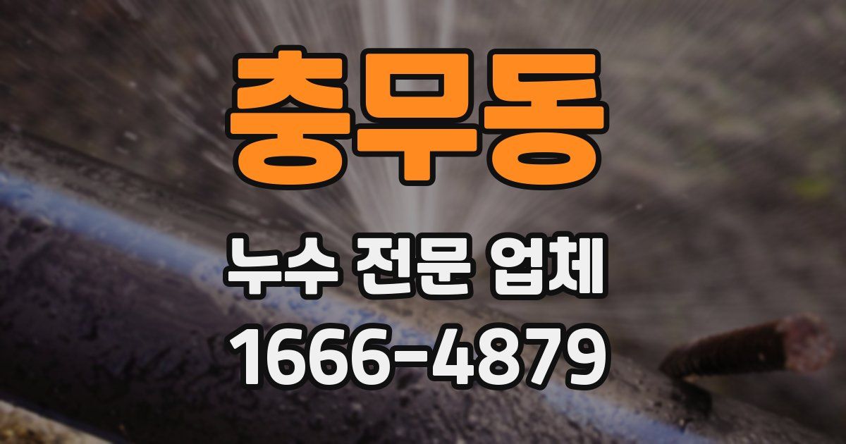 충무동 누수 전문 업체
