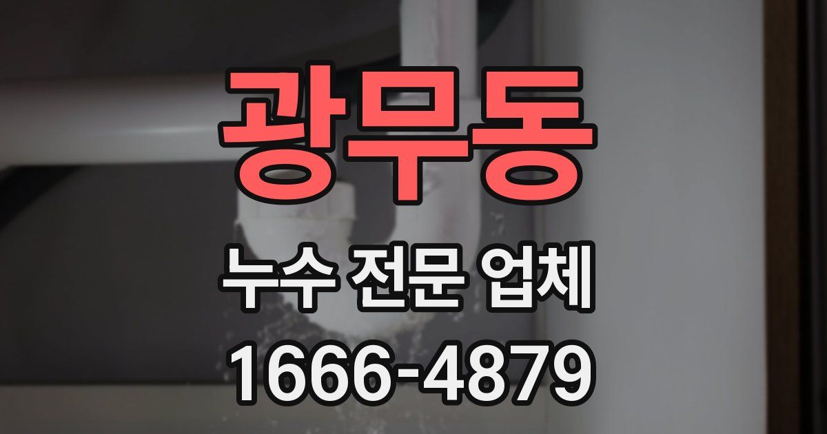 광무동 누수 전문 업체
