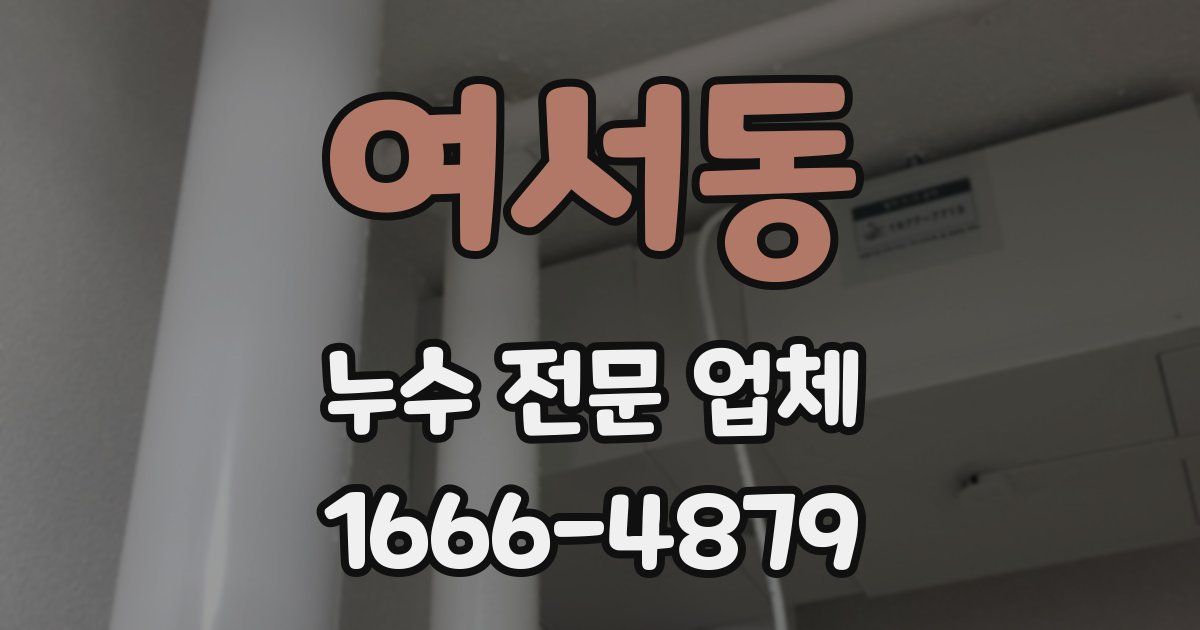 여서동 누수 전문 업체