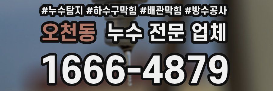 오천동 누수 전문 업체