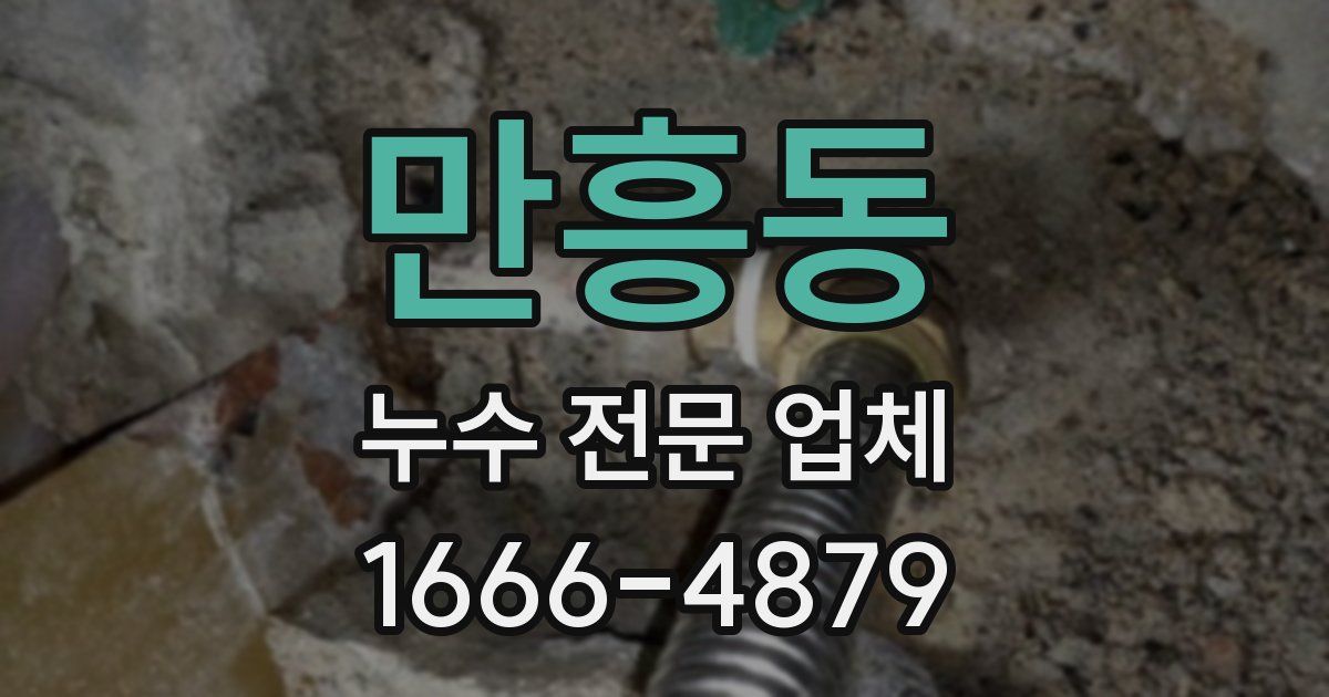 만흥동 누수 전문 업체