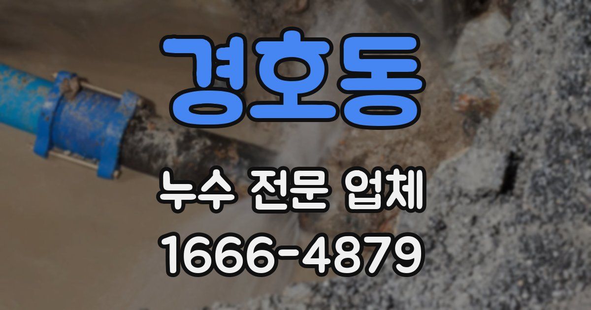 경호동 누수 전문 업체
