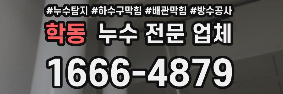 학동 누수 전문 업체
