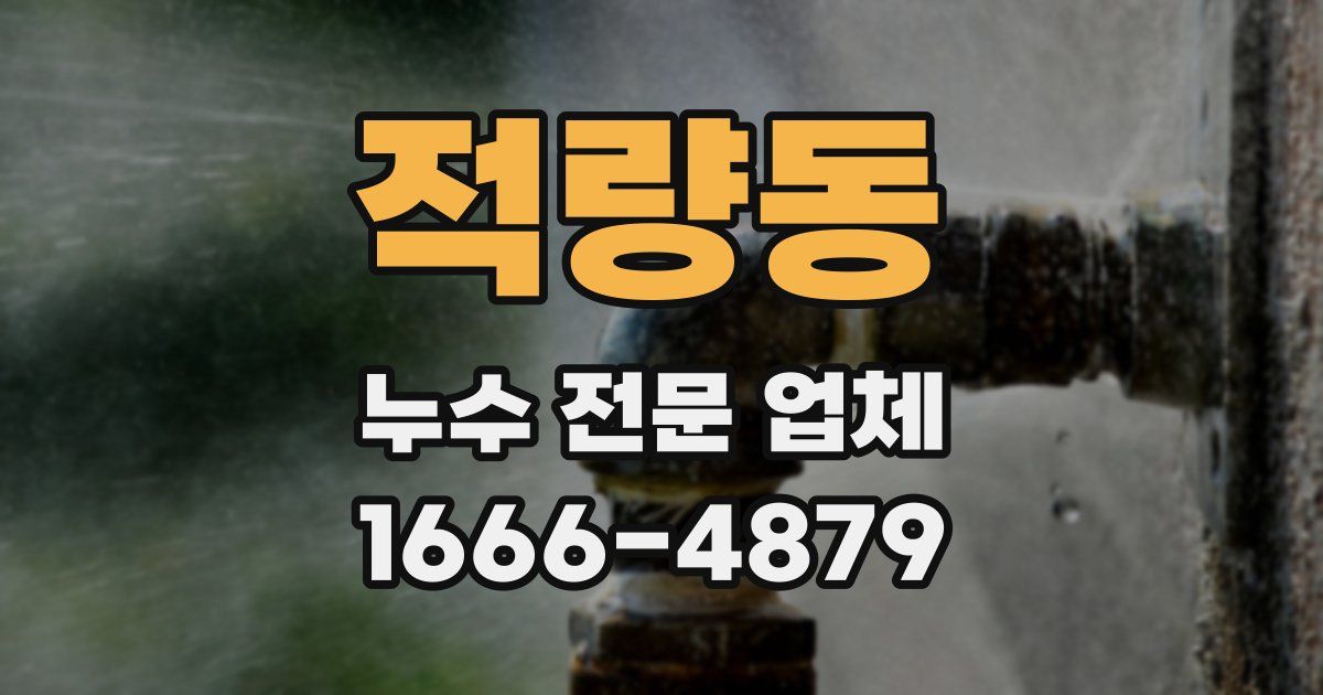 적량동 누수 전문 업체