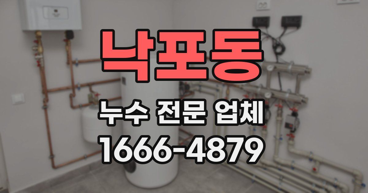 낙포동 누수 전문 업체