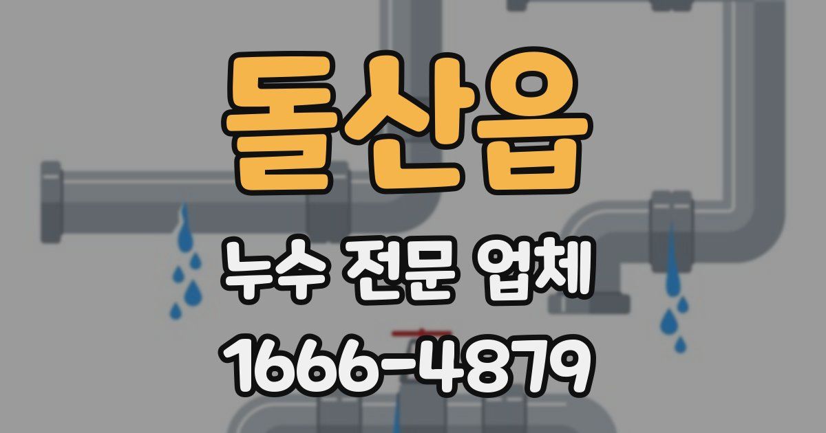 돌산읍 누수 전문 업체