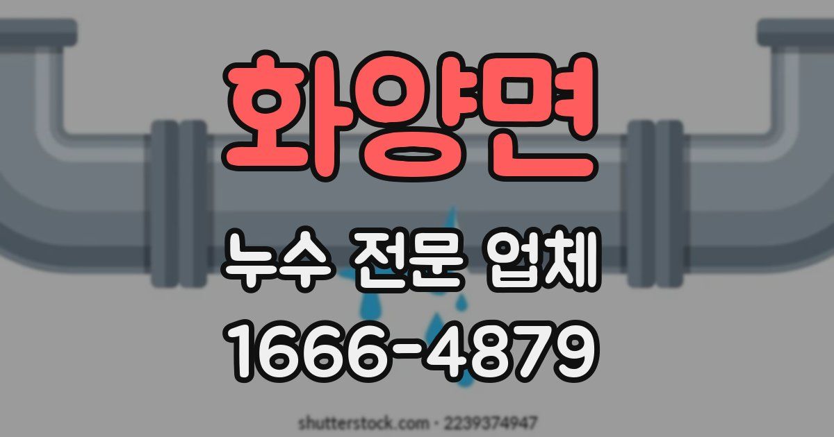 화양면 누수 전문 업체