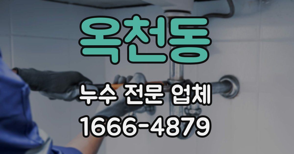옥천동 누수 전문 업체