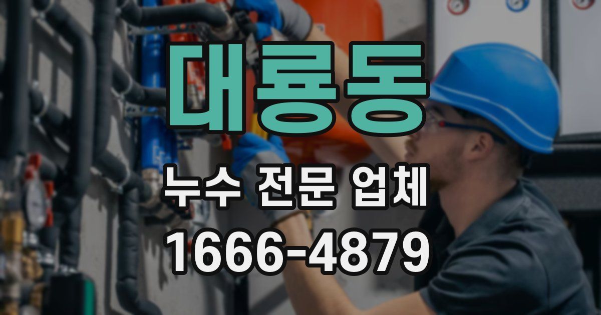 대룡동 누수 전문 업체