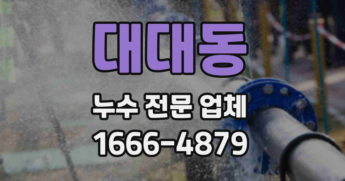 대대동 누수 전문 업체