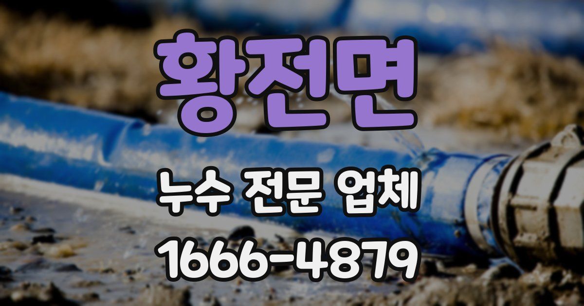 황전면 누수 전문 업체