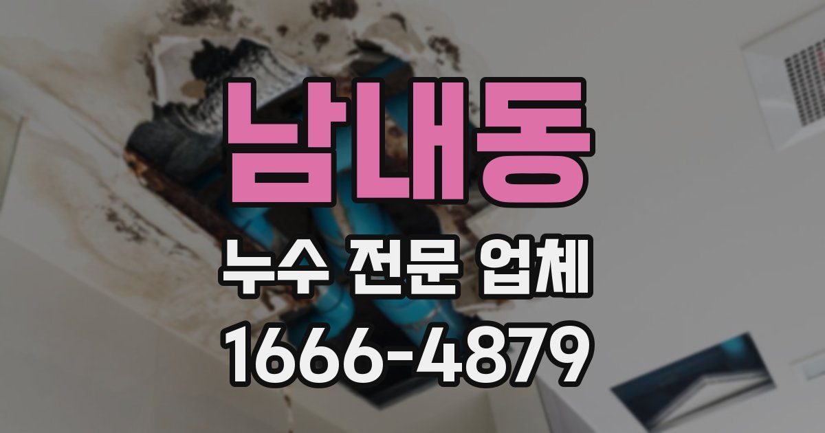 남내동 누수 전문 업체