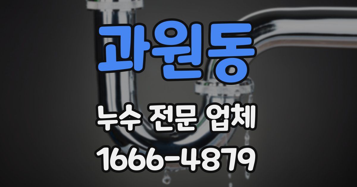 과원동 누수 전문 업체