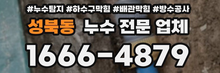 성북동 누수 전문 업체