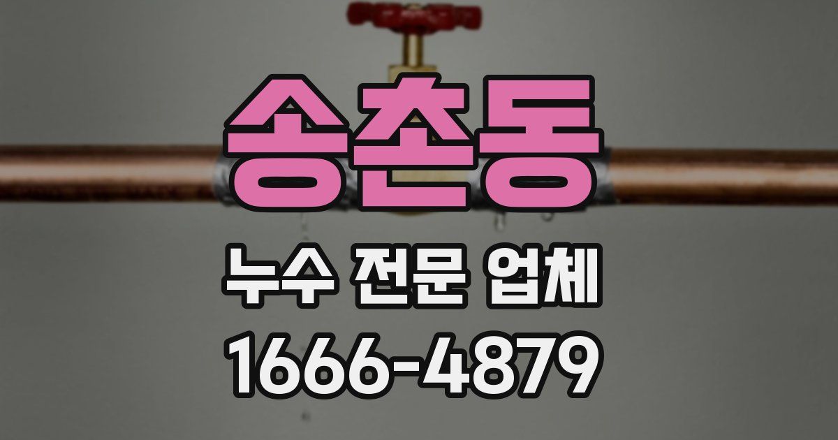 송촌동 누수 전문 업체