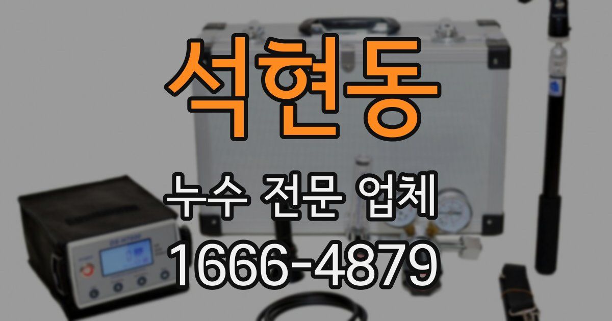 석현동 누수 전문 업체