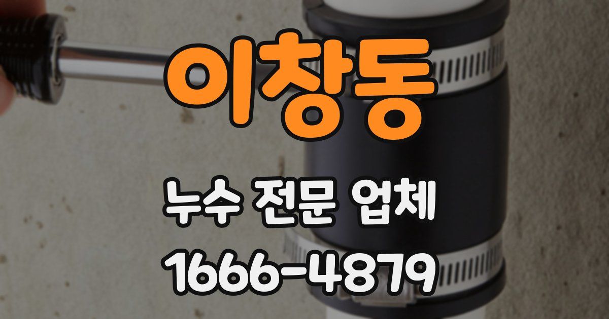 이창동 누수 전문 업체