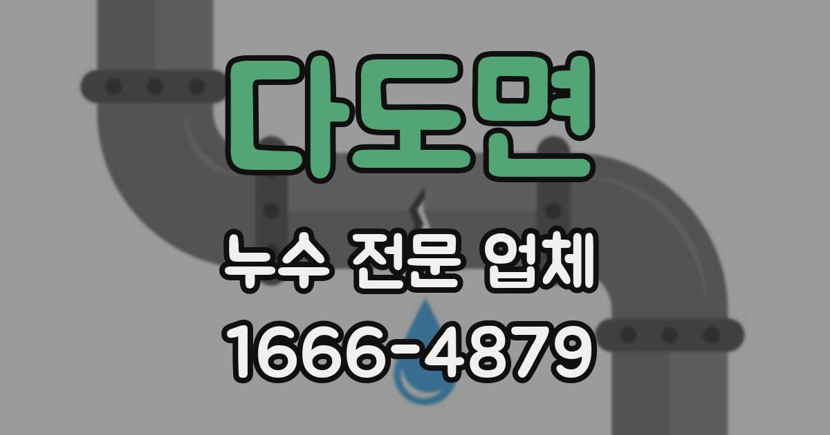 다도면 누수 전문 업체