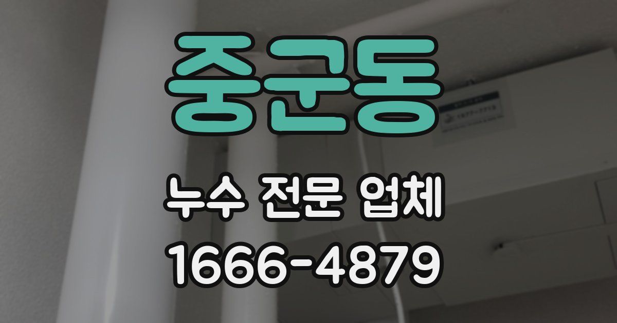 중군동 누수 전문 업체