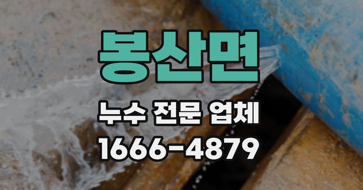봉산면 누수 전문 업체