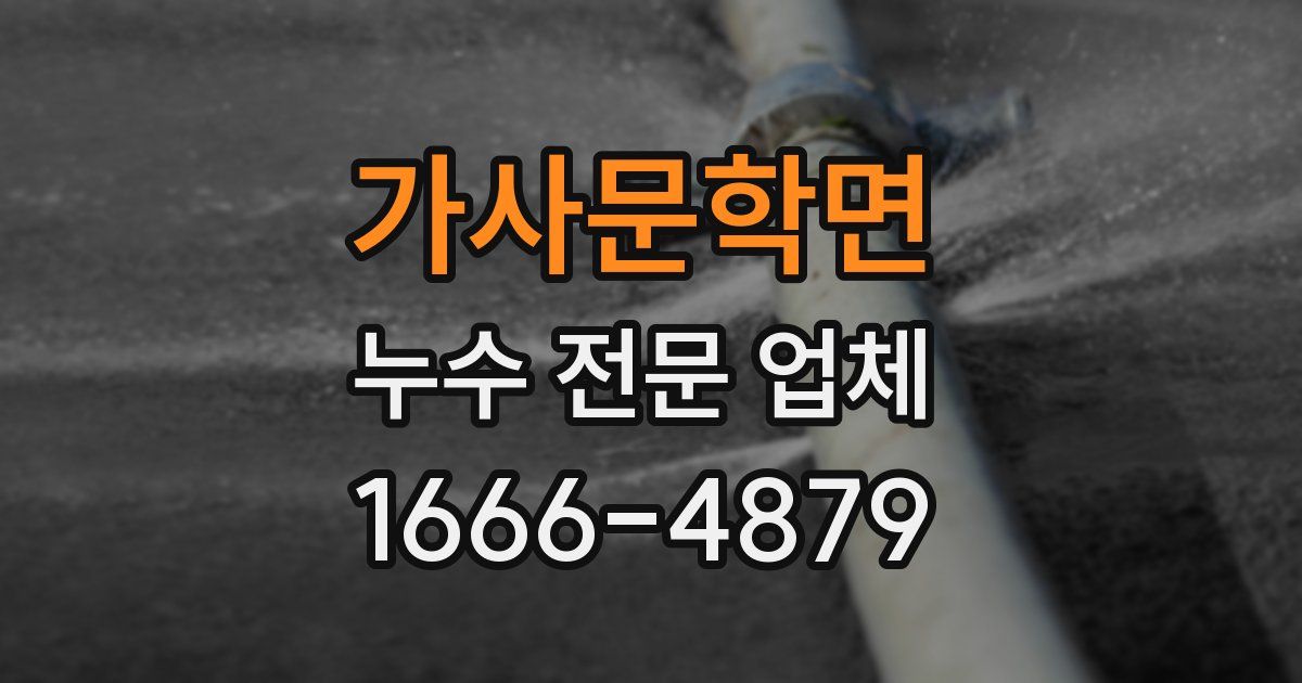 가사문학면 누수 전문 업체