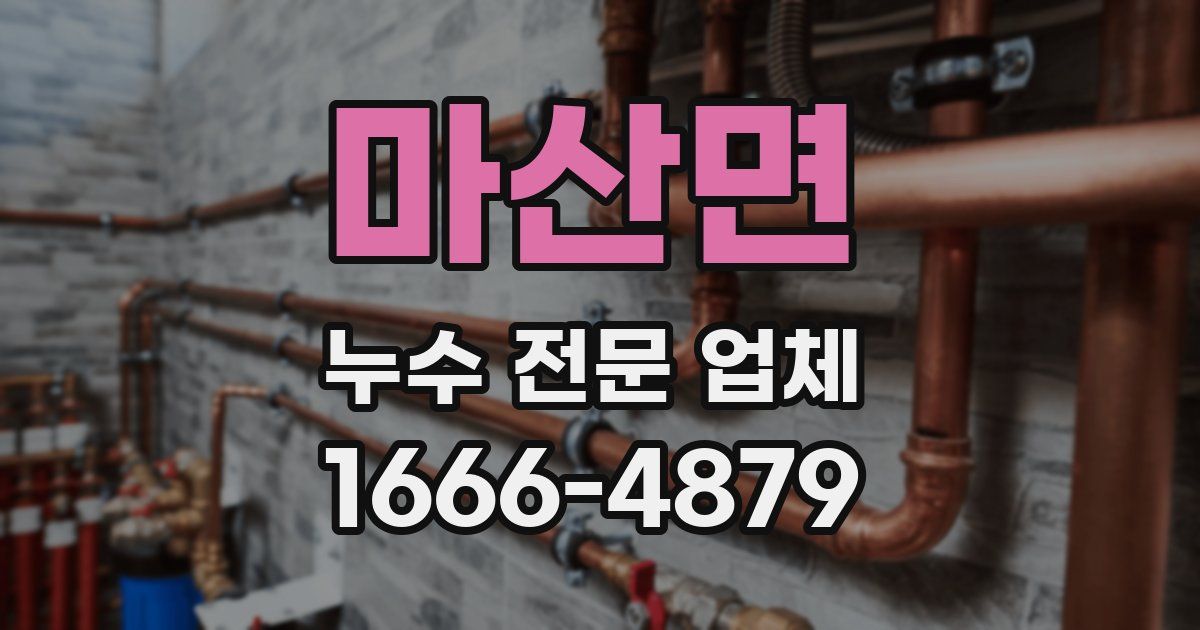 마산면 누수 전문 업체