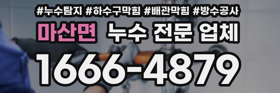 마산면 누수 전문 업체