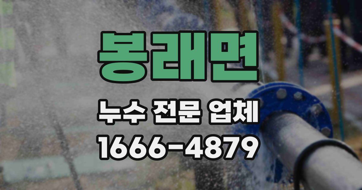 봉래면 누수 전문 업체