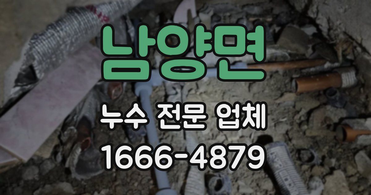 남양면 누수 전문 업체
