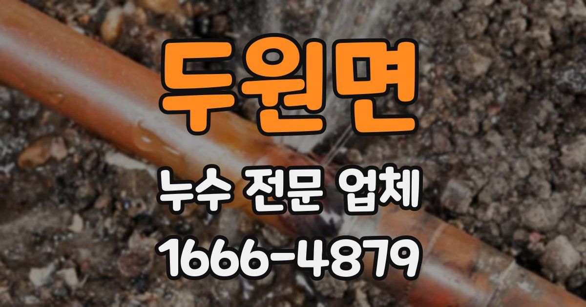 두원면 누수 전문 업체