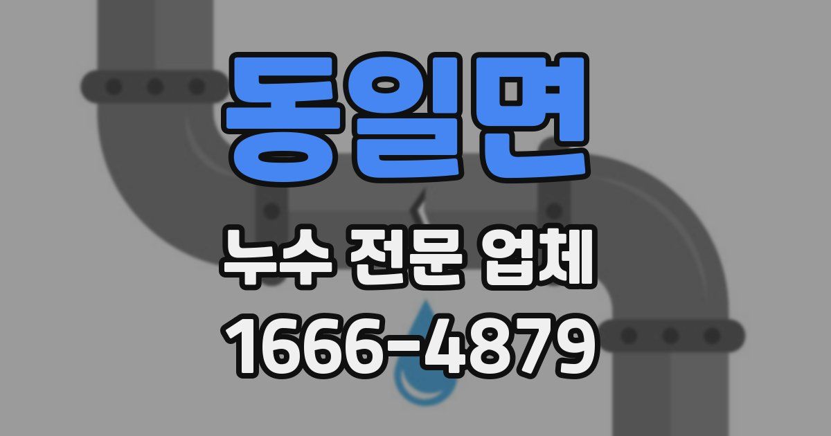 동일면 누수 전문 업체